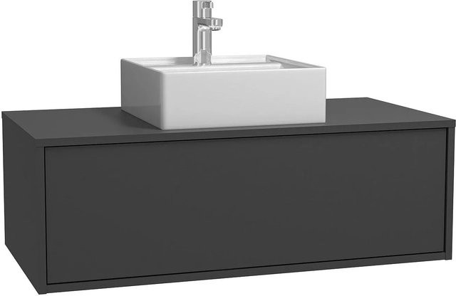 Vente-unique Einzelwaschtisch Teana in Anthrazitgrau, Breite: 94 cm - Bild 1