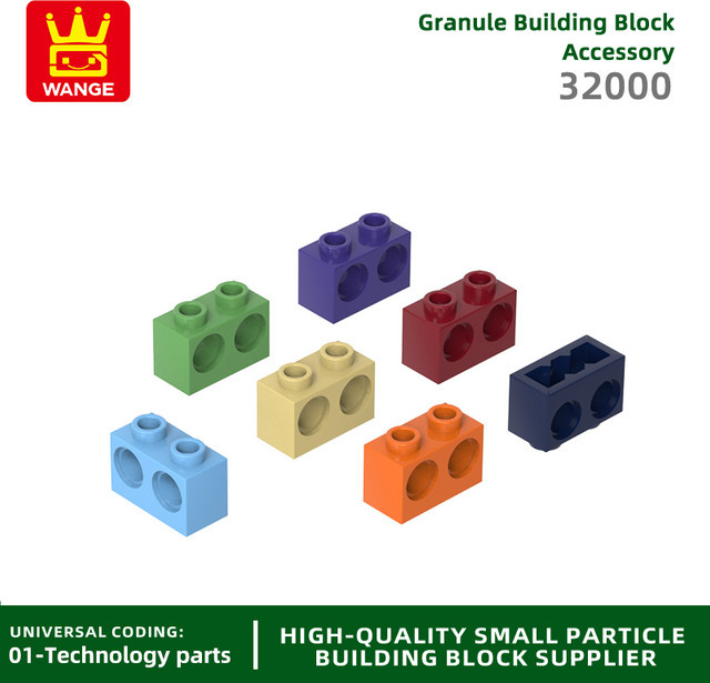 Moc Bausteine 1x2 mit 2-Loch, 140-teiliges Set, Grau, Bunt / Mehrfarbig - Bild 1