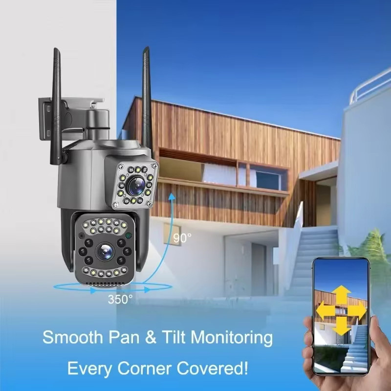 Luxuglow 8MP 4K PTZ Dual Objektiv Überwachungskamera mit WLAN und 4G SIM-Karte, Wasserdichte Outdoor CCTV Kamera mit Nachtsicht und automatischem Personen-Tracking in Grau - Bild 4