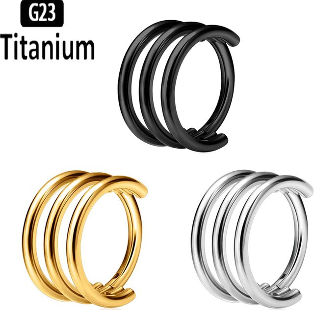 pioroe Nasenring Clicker Septum Hoop, Titan, Unisex - Bild 1