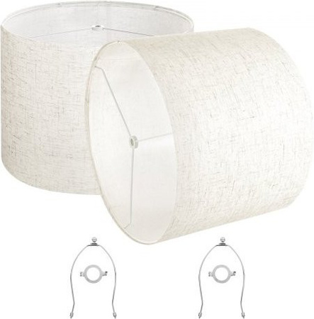 VEVOR Lampenschirm Trommel Set aus Leinen und PVC in Beige, 2 Stück, B/T/H: 40 x 40 x 30 cm