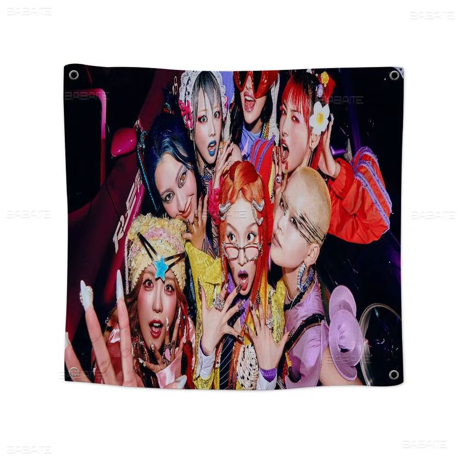 Potdemiel Kpop XG Girl Group Banner Flagge in Multicolor für Camping und Outdoor-Dekoration - Bild 7
