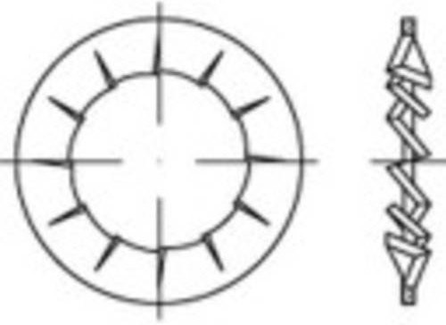 TOOLCRAFT Fächerscheibe aus Federstahl, Innen-Durchmesser: 5,3 mm, galvanisch verzinkt, Silber, 500 Stück - Bild 1