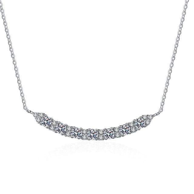 Allbestart Halskette, 925 Silber, Moissanit, Brillant, 45 cm, Damen - Bild 1