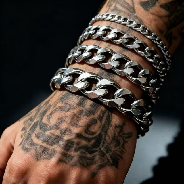 HNSP Armband, Edelstahl, Silber, Herren - Bild 1