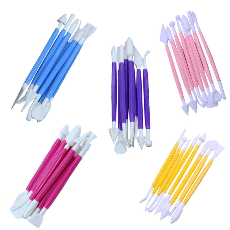 8-teiliges Schnitzstift und Formmesser Set aus Kunststoff in Pink für Ton, Polymer-Ton und Plastilin - Bild 2