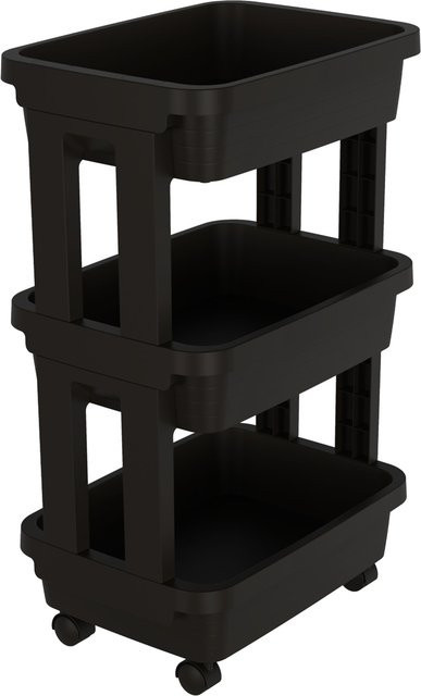 LIVARNO HOME Servierwagen aus Kunststoff in Schwarz, B/T/H: 69,0 x 44,0 x 31,5 cm - Bild 1