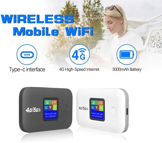 PHONEPACE Reise-WLAN-Hotspot mit 4G Mobilfunk, 300Mbps, SIM-Steckplatz und LED-Display für bis zu 10 Geräte - Bild 1