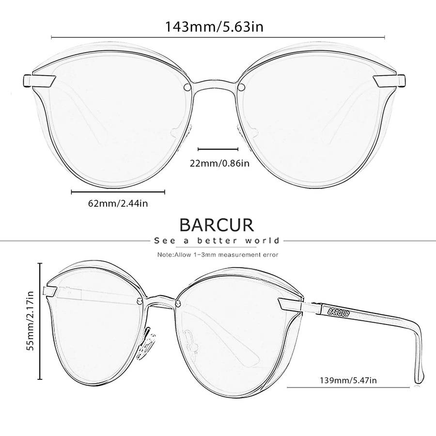 Barcur Sonnenbrille, rund, Vollrand, braun, Damen, polarisiert - Bild 2