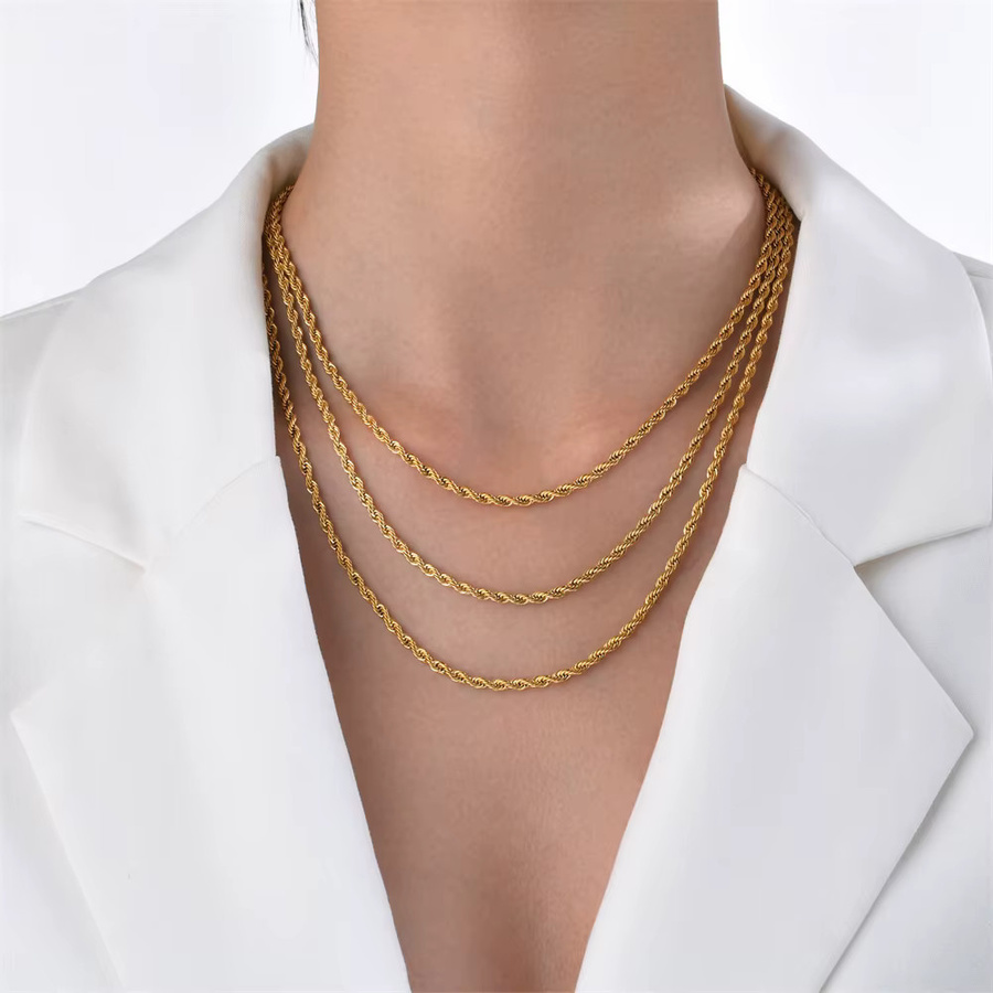 Halskette Edelstahl, Gold, Unisex - Bild 2