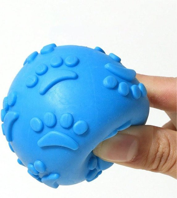 yuyongzhi Quietschball Hundespielzeug, Pfotenförmig, blau, 6cm - Bild 1