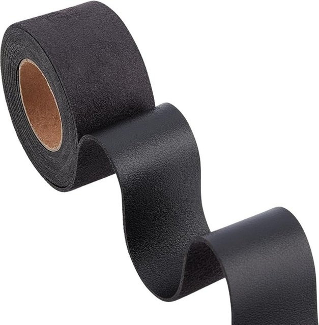 Schwarzes Kunstlederband mit Maserung für DIY-Handwerk und Gitarrengürtel, 1 Rolle, Breite: 3,75 cm, Länge: 2 m, Dicke: 0,17 cm - Bild 1