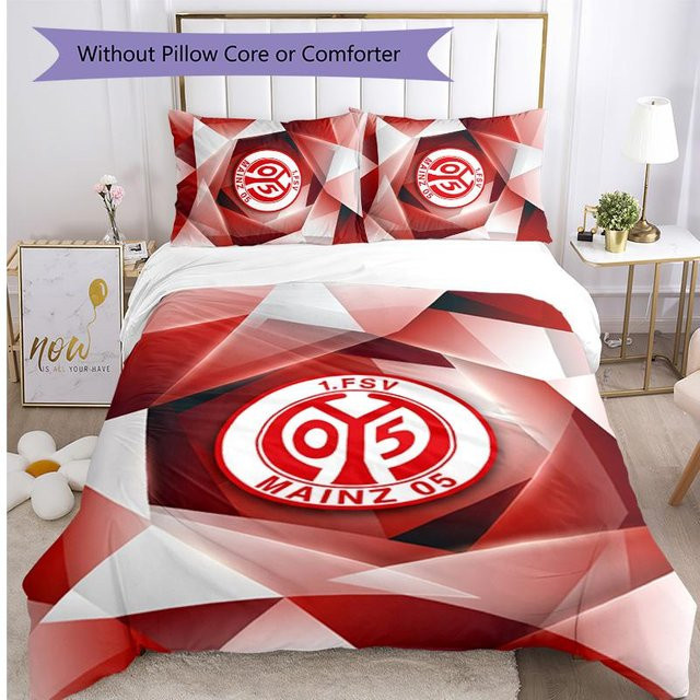 Mainz FC 3-teiliges Bettwäsche-Set von Limi Supply A in Rot mit atmungsaktivem Bettbezug und Kissenbezügen, B/H: 220 x 240 cm - Bild 1