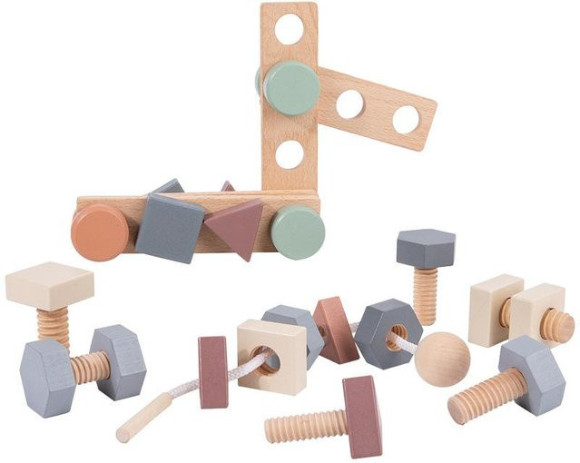 Toys-Glory Fourall Holzmuttern Schrauben Bausteine, 29-teiliges Set, ab 3 Jahren - Bild 1