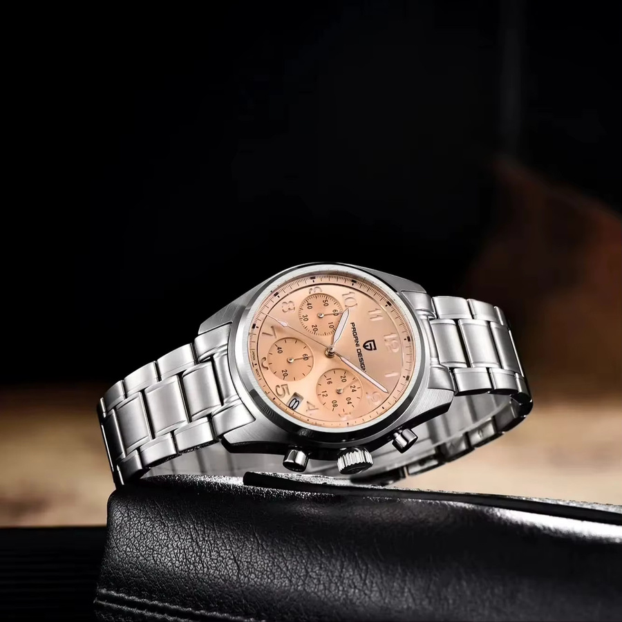 PAGANI DESIGN Chronograph, Quarz, Edelstahl, Saphirglas, Herren, Gold - Bild 2