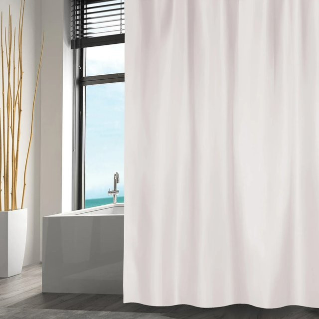 MSV Duschvorhang aus Polyester in Weiß, wasserdicht und schimmelresistent, Breite: 240 cm, Höhe: 200 cm - Bild 1