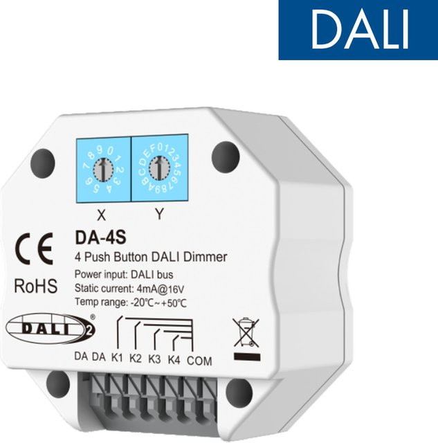 CENFAYA Standard DALI Master 4-Tasten DALI Dimmer-Steuerung mit Druckschalter in Weiß - Bild 1
