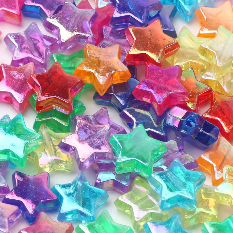 Laudsong Acrylperlen, fünfzackiger Stern, transparente AB-Farbe - Bild 3