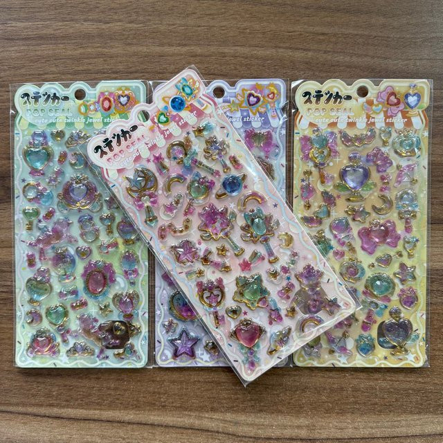 4 Blatt Kawaii Zauberstab 3D Edelstein-Aufkleber aus Epoxidharz in Multicolour für Scrapbooking und DIY Basteln von Anime Worlds Store - Bild 1