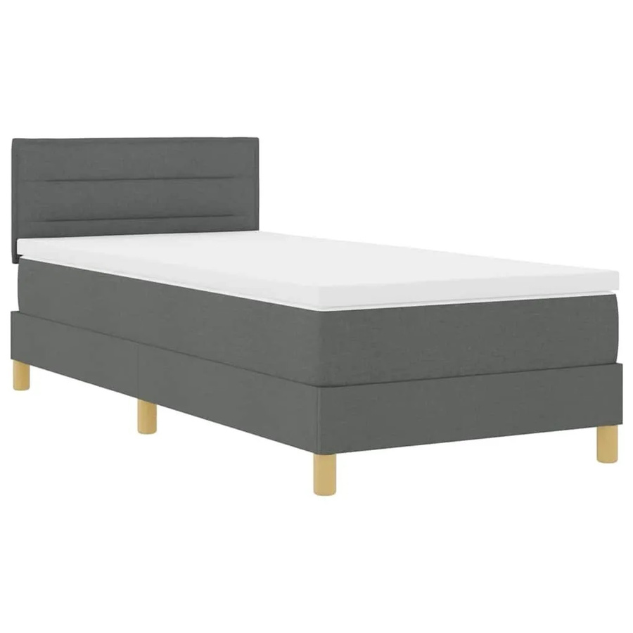 vidaXL LED Boxspringbett mit Matratze Dunkelgrau B/T/H: 80 x 200 cm mit USB-Anschluss und Unterbettbeleuchtung - Bild 2