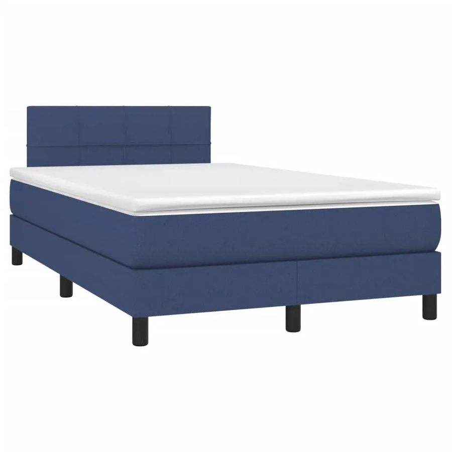 vidaXL Boxspringbett mit Matratze Hybrid-Design in Blau und Weiß, B/T/H: 120 x 190 cm - Bild 2