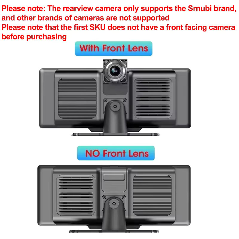 Srnubi 4K Dash Cam mit Carplay und Android Auto, Dual Len Recorder mit Navigation, WIFI und Bluetooth, Schwarz - Bild 2
