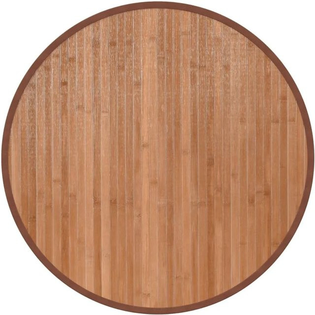Runder vidaXL Teppich aus Bambus und Polypropylen in Natur Beige/Braun Durchmesser: 60 cm - Bild 1