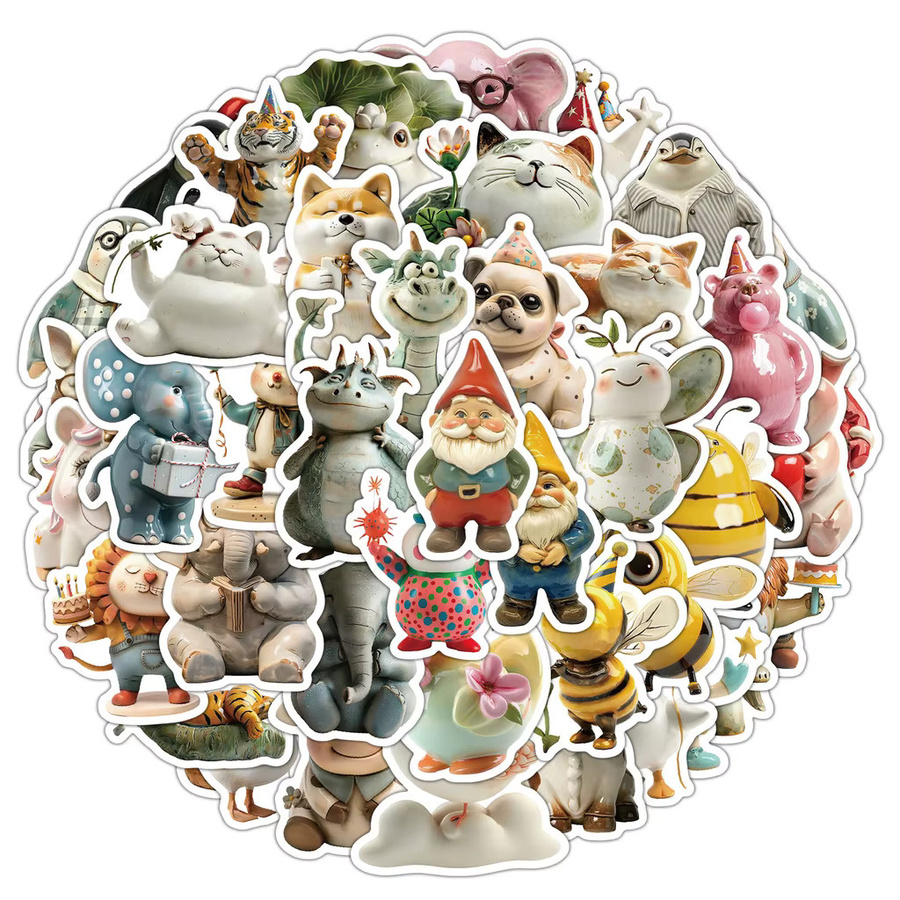 50 Stück Vintage-Keramik-Graffiti-Aufkleber wasserfest in Multicolor von BulingBulingStickers Store - Bild 2