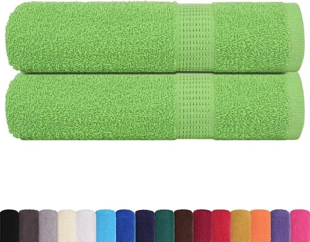 vidaXL Badetücher 2er Set aus 100% Baumwolle in Apfelgrün, B/L: 100 x 150 cm, 360 g/m² - Bild 1