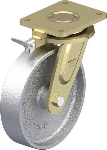 Blickle LS-G 250G-RI4 Lenkrolle mit Feststeller in Silber, Rad-Durchmesser: 25 cm, Tragfähigkeit: 1400 kg - Bild 1