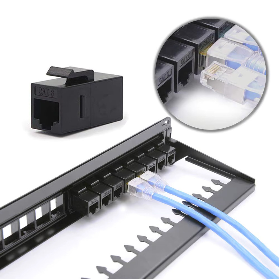 Ninth World RJ45 Keystone Jack Ethernet LAN Verbinder ungeschirmt in Schwarz - Bild 3