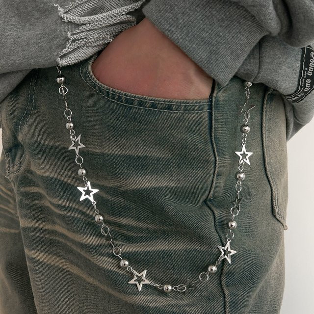 SHIXIN Gürtelkette, Geometrische Aushöhlung, Stern, Pentagramm, Unisex - Bild 1