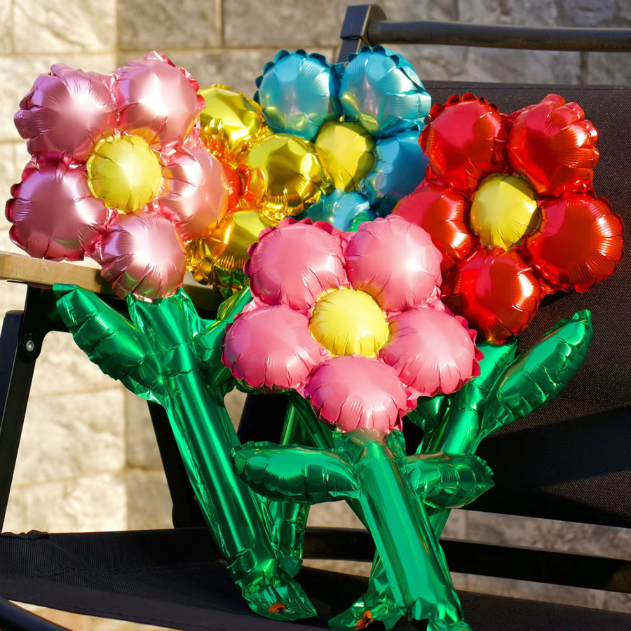 10 Stück DUTRIEUX Blumenballons aus Aluminiumfolie in Mehrfarbig für Partydekoration bei Geburtstag oder Hochzeit - Bild 3
