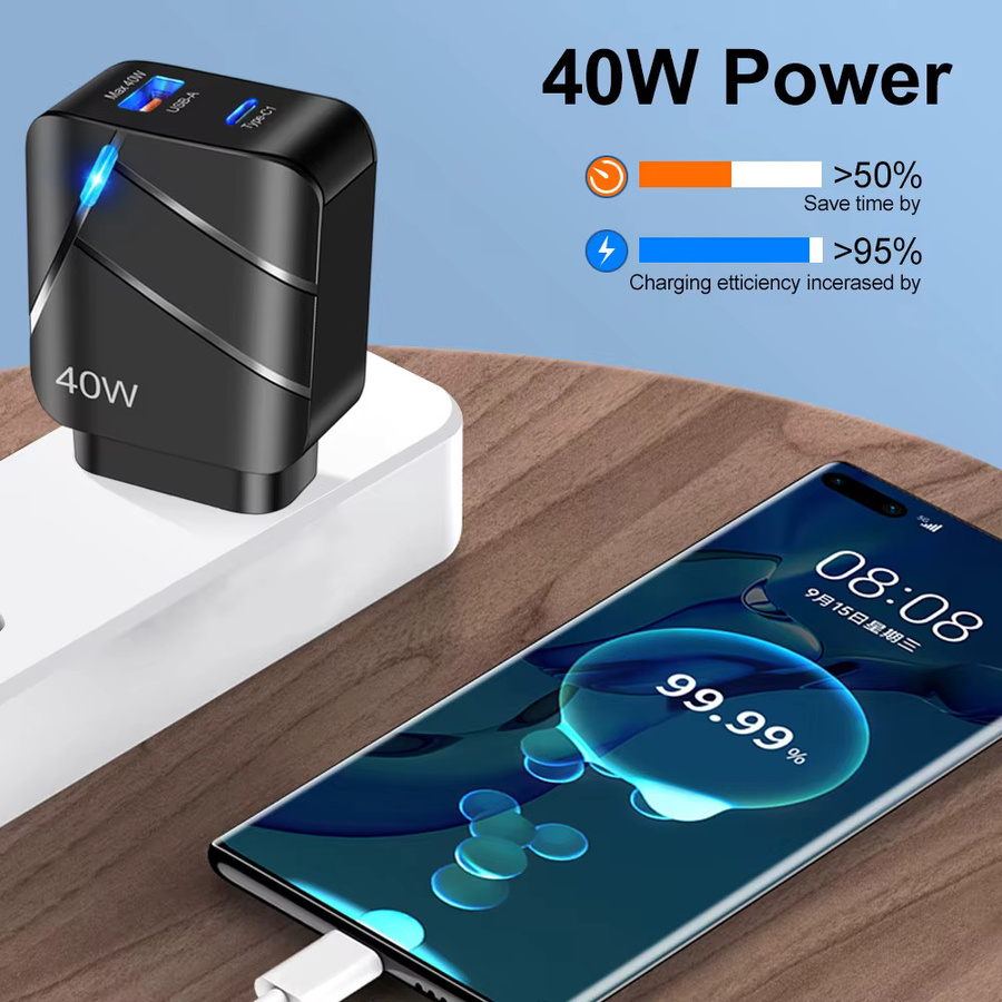 GUSEYEE USB-C Schnellladegerät in Schwarz mit 3,0A für iPhone und Samsung - Bild 3
