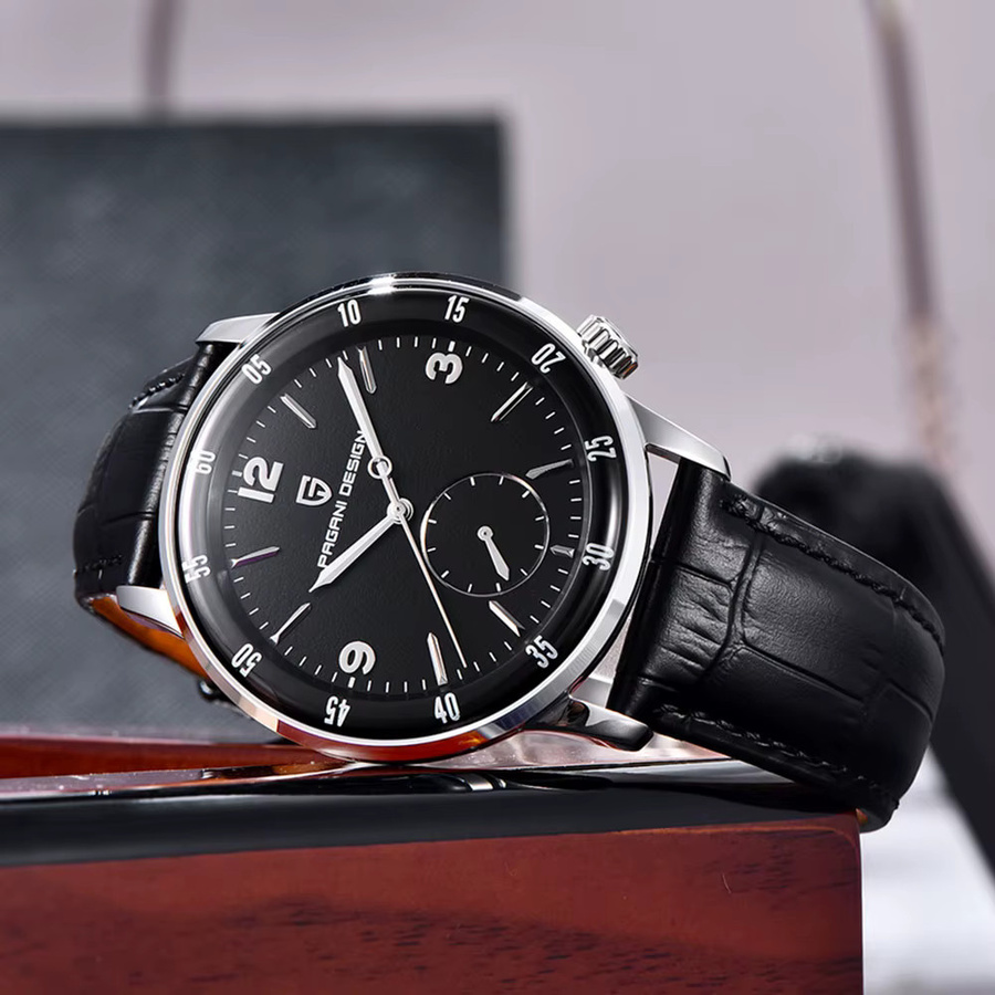 Pagani Design Armbanduhr, Automatik, Leder, 42 mm, Herren, Schwarz - Bild 6