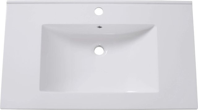 Sanotechnik Waschbecken Stella aus Mineralguss in Weiß, Breite: 80 cm, Tiefe: 46 cm, Höhe: 16 cm - Bild 1