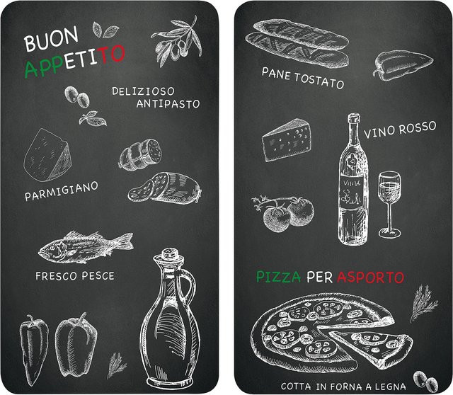 Kesper Multi-Glasschneideplatte Ristorante Herdabdeckplatte 2er Pack bunt B/L: 52 x 30 cm - Bild 1