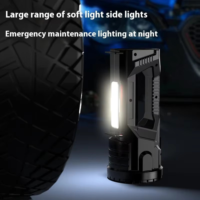 ESMARTER LED-Suchscheinwerfer Schwarz – Wiederaufladbare Multifunktions-LED-Taschenlampe für Outdoor, Garten und Arbeit - Bild 2
