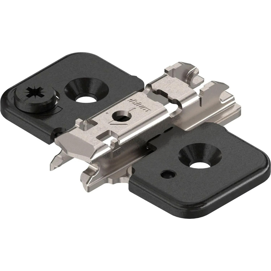 Blum Exzenter-Kreuzmontageplatte Clip Onyx Matt in Stahl mit Schrauben und Distanz 0 mm - Bild 2
