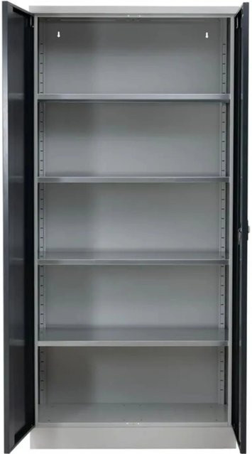 PROREGAL Stahlschrank Bee mit 8 Fachböden aus Metall, Grau-Anthrazit, H x B x T: 195 x 92 x 60 cm - Bild 1