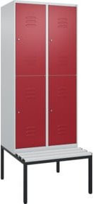 C+P Doppelstock-Spind Classic PLUS Sitzbank mit 2 Abteilen und Zylinderschloss, B/T/H: 212,0 x 80,0 x 81,5 cm - Bild 1