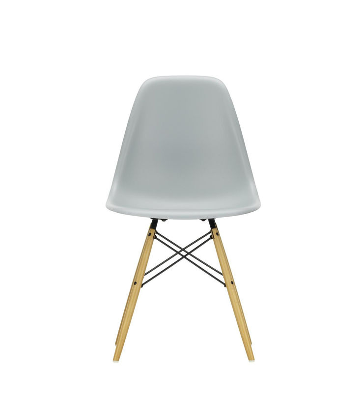 Vitra DSW Eames Plastic Side Chair in Grau mit Kunststoffschale und Holzbeinen - Bild 2