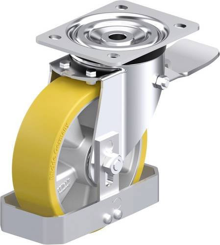 Blickle L-ALTH 160K-ST-FS Stahlblech-Lenkrolle in Silber und Gelb mit 160 mm Rad-Durchmesser und 400 kg Tragfähigkeit - Bild 1