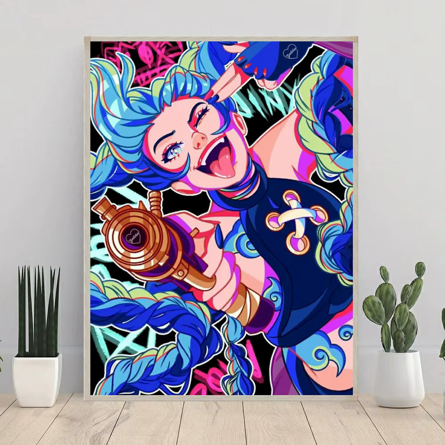 Arcane Jinx League of Legends 5D DIY Diamantmalerei Mosaik Bild in Multicolor - Bild 3