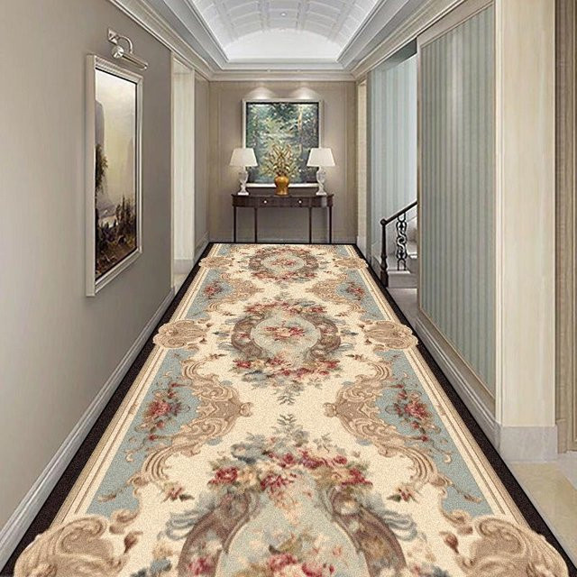 Karpetti Langflur-Teppich im europäischen Stil, rutschfester und waschbarer Läufer mit geometrischem Design, B/T: 80 x 300 cm, mehrfarbig - Bild 1