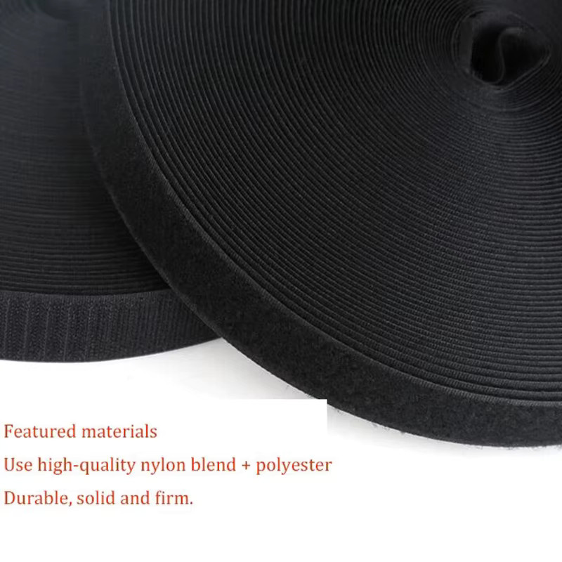 5 Meter Haken- und Schlaufenband zum Aufnähen aus Nylon in Schwarz - Bild 2