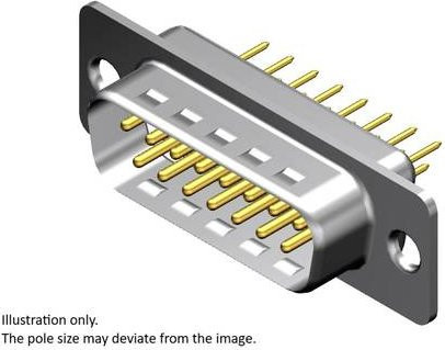 Molex D-SUB Steckverbinder 9-polig mit Lötpins in Silber und Gold - Bild 1