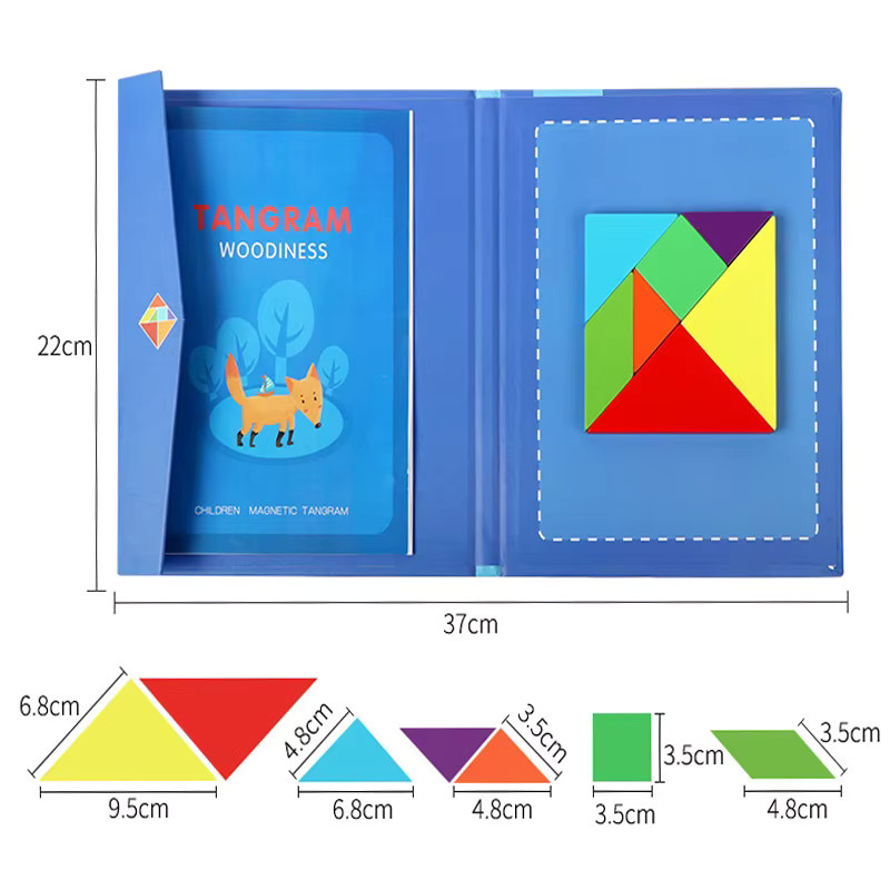 Datgo Montessori Magnetisches Tangram-Holzpuzzlebuch, Holz, ab 0 Jahre - Bild 4