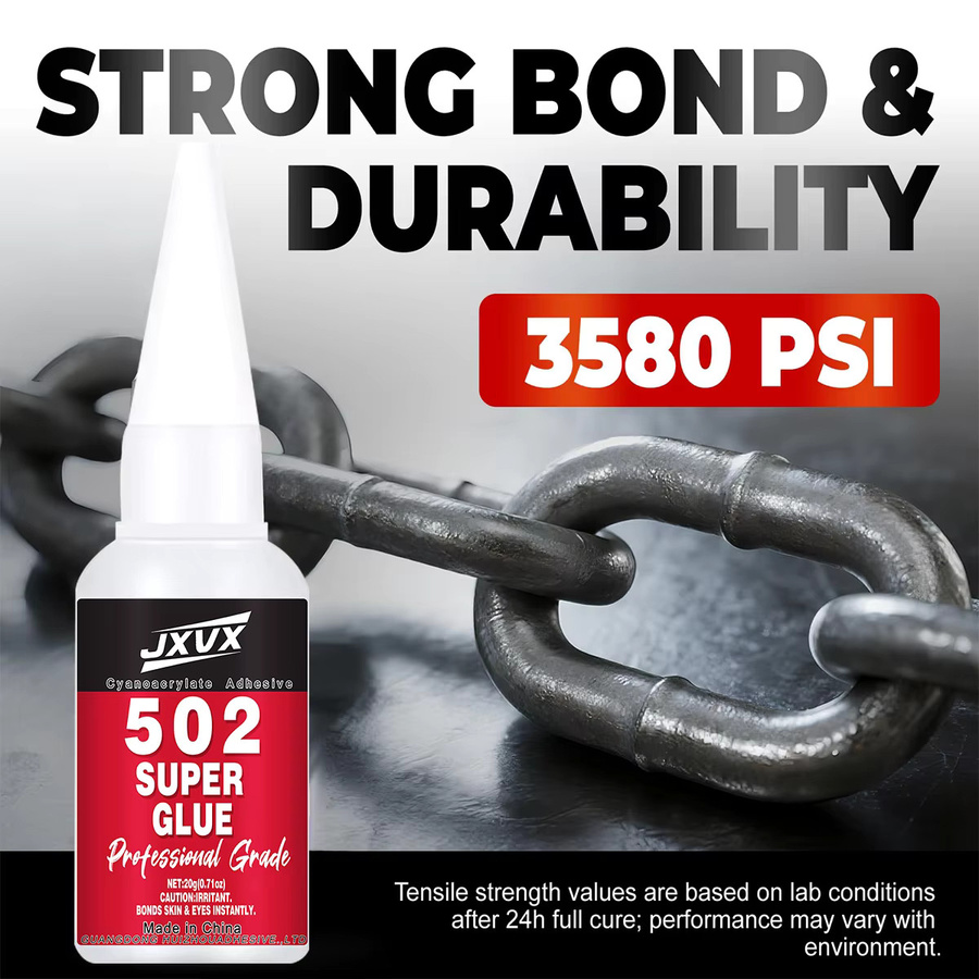 JXVX Super Metal Sofortkleber 502 Cyanacrylat-Kleber für Metall, Schmuck, Glas und Holz, 20 g - Bild 4