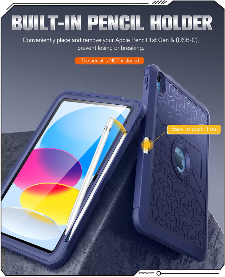 Robuste und stoßfeste zweilagige Schutzhülle für iPad 11 Zoll 10. und 11. Generation von dadanism in Schwarz oder Blau - Bild 4